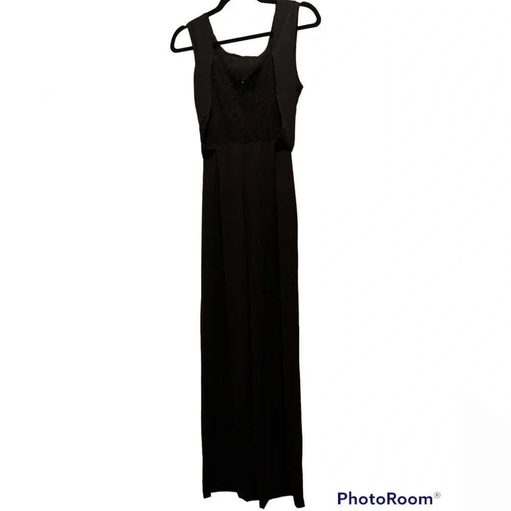SHEIN Black Lace Panel Jumpsuit Sz medium